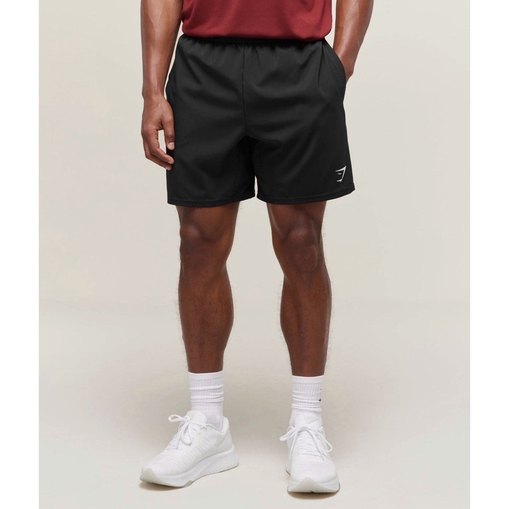 Gymshark Arrival 7" Running Shorts Black Lined Drawstring Men's Size Small